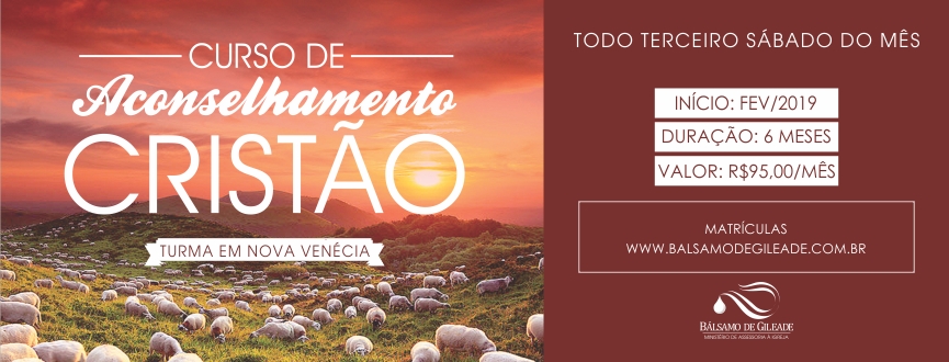 CURSO ACONSELHAMENTO CRISTÃO EM NOVA VENÉCIA-ES