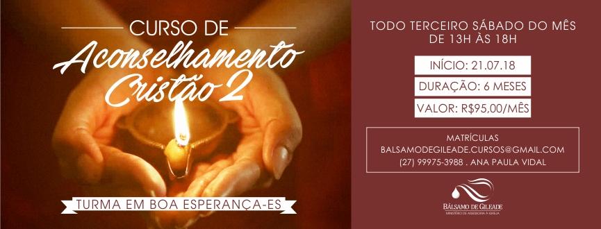 CURSO ACONSELHAMENTO CRISTÃO 2 EM BOA ESPERANÇA-ES